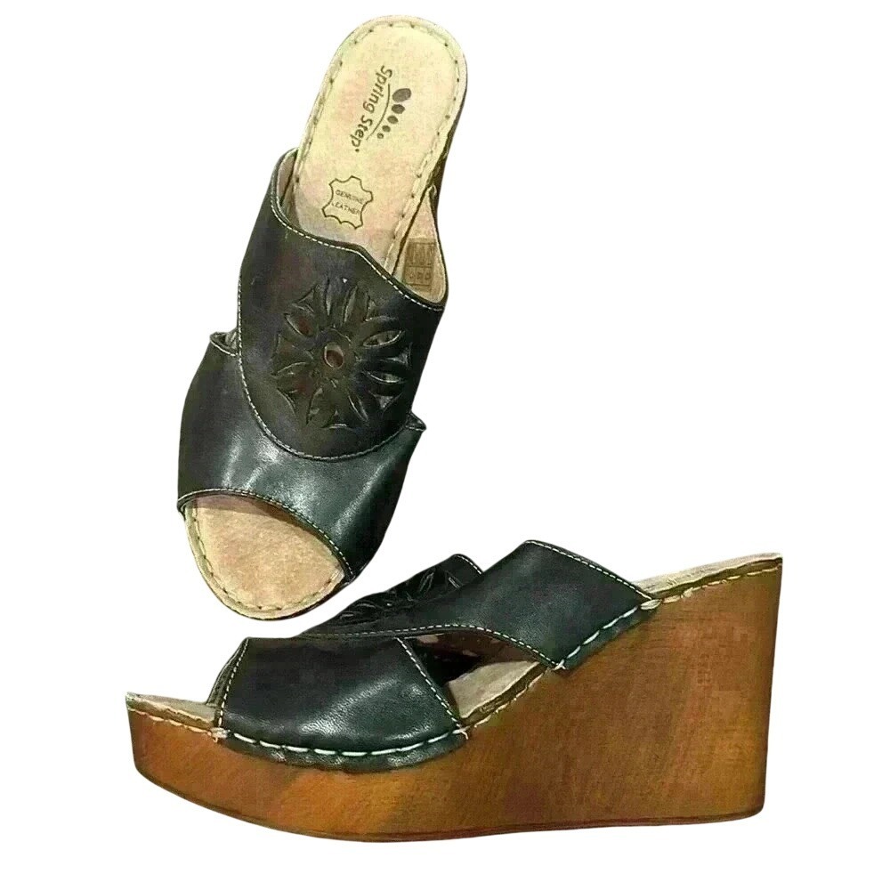 Genuine leather wedge